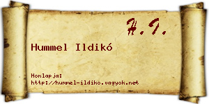Hummel Ildikó névjegykártya